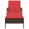 Leżak z poduszką Brązowy 63x200x81 cm Polirattan (tylko USA)