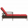Leżak z poduszką Brązowy 63x200x81 cm Polirattan (tylko USA)