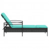 Leżak z poduszką czarny 63x200x81 cm polirattan (tylko w USA)