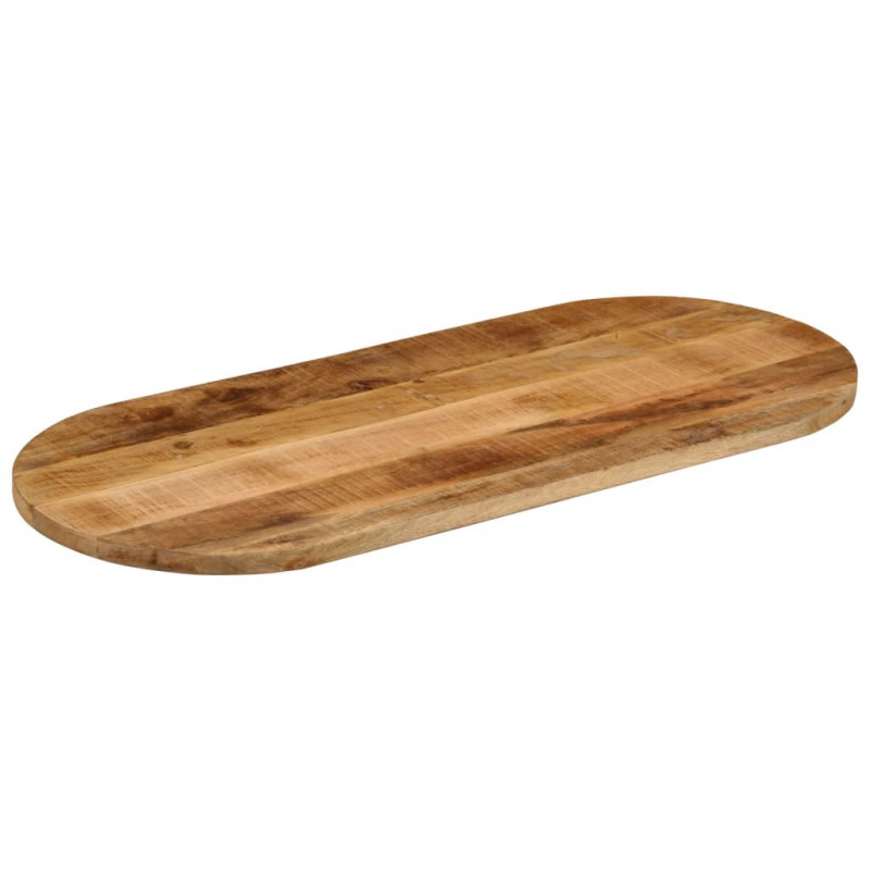 Blat stołu, 120x60x3,8 cm, owalny, lite surowe drewno mango