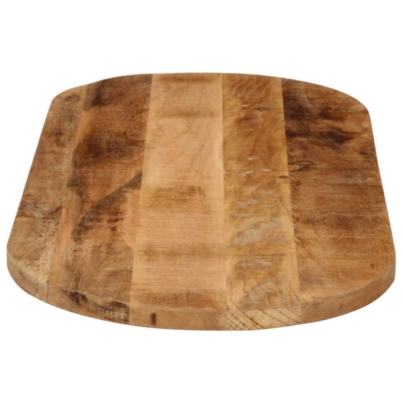 Blat stołu, 140x60x3,8 cm, owalny, lite surowe drewno mango