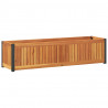 Donica ogrodowa, 110x30x27,5 cm, lite drewno akacjowe i stal