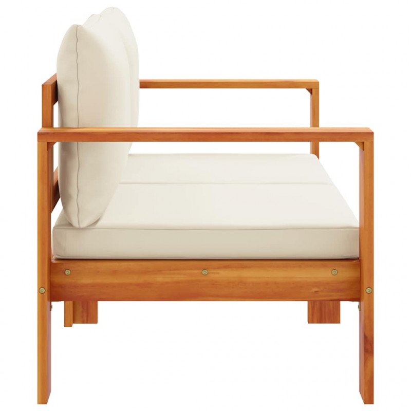 Sofa ogrodowa z poduszkami, 2-osobowa, lite drewno akacjowe