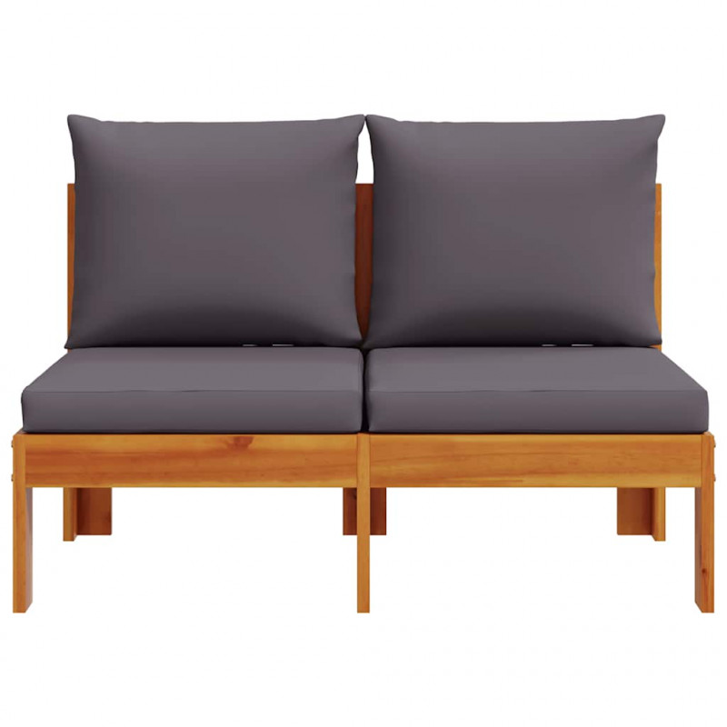 Sofa ogrodowa bez podłokietników, z poduszkami, 2-osobowa