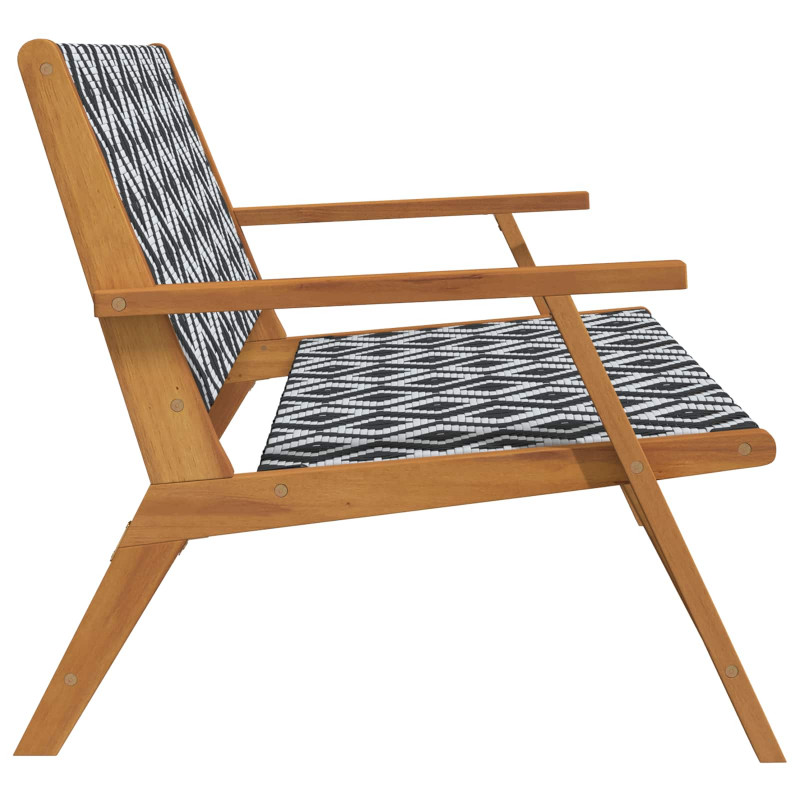 Meble ogrodowe Czarny i Biały 122 x 78 x 73 cm