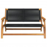 Meble ogrodowe Czarny 122 x 78 x 73 cm Lite Drewno Akacji