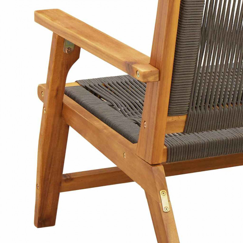 Meble ogrodowe Szary 122 x 78 x 73 cm Lite Drewno Akacji