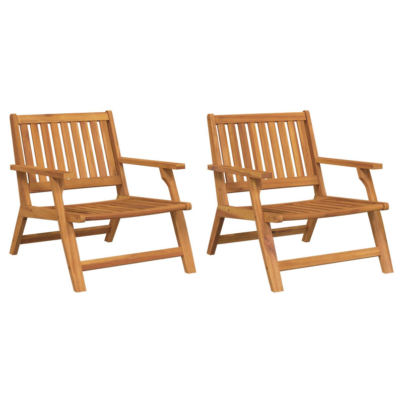 Ławka relaksacyjna 2 pcs Brązowy Lite Drewno Akacji
