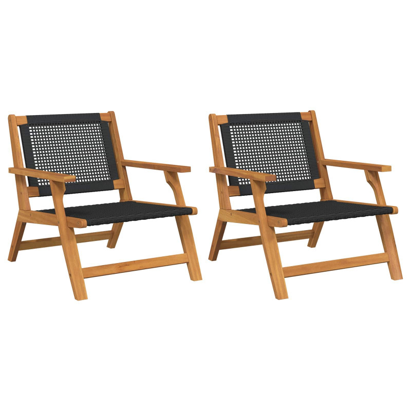Meble ogrodowe 2 pcs Czarny 67 x 78 x 73 cm Lite Drewno Akacji