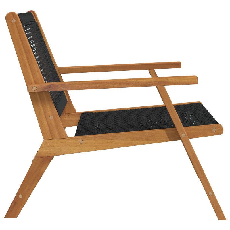 Meble ogrodowe 2 pcs Czarny 67 x 78 x 73 cm Lite Drewno Akacji