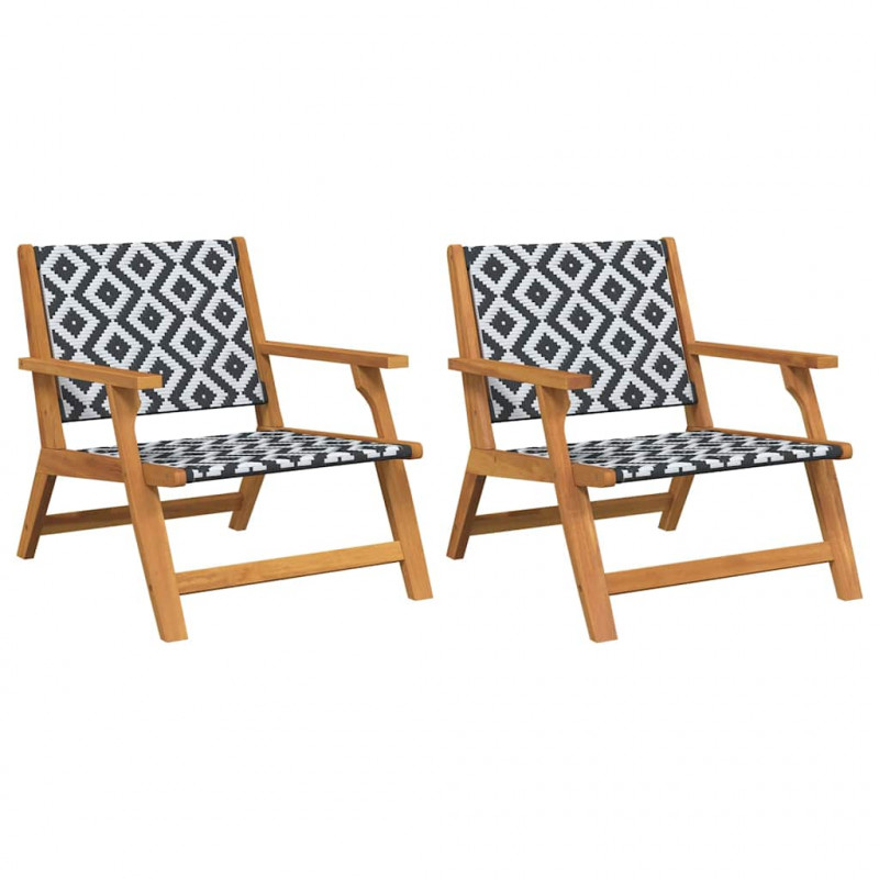 Meble ogrodowe 2 pcs Czarny i Biały 67 x 78 x 73 cm