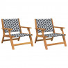 Meble ogrodowe 2 pcs Czarny i Biały 67 x 78 x 73 cm