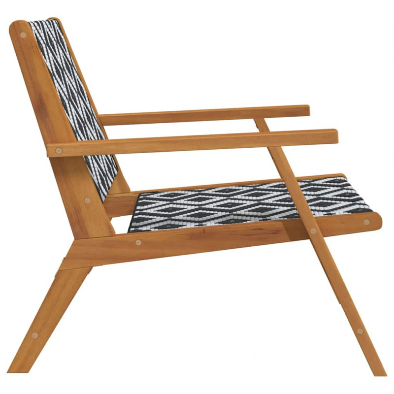 Meble ogrodowe 2 pcs Czarny i Biały 67 x 78 x 73 cm