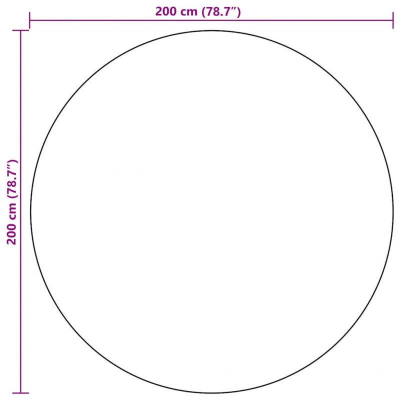 Dywan na zewnątrz, czarny, Ø200 cm, PP