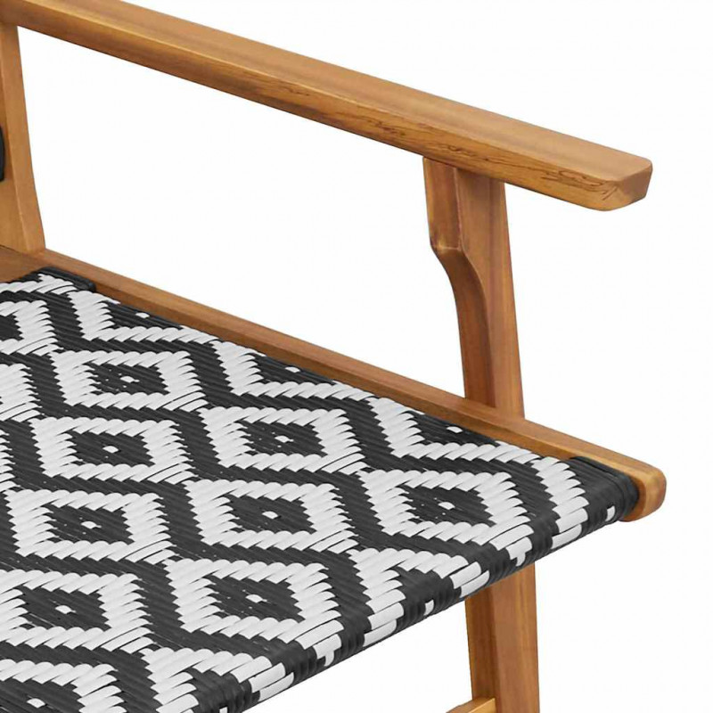 Meble ogrodowe 2 pcs Czarny i Biały 67 x 78 x 73 cm