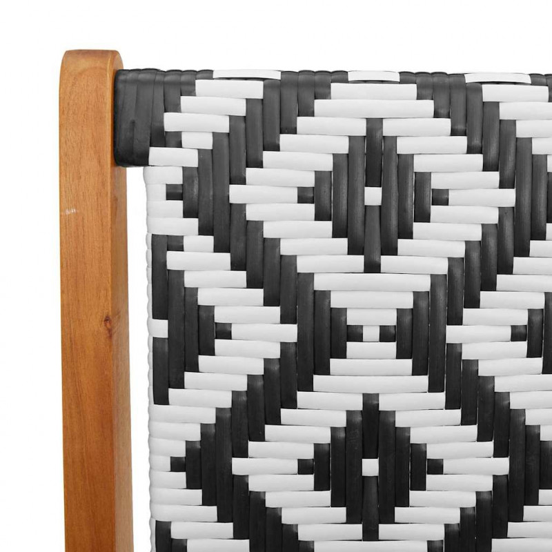 Meble ogrodowe 2 pcs Czarny i Biały 67 x 78 x 73 cm