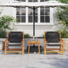 Meble ogrodowe 2 pcs Czarny 67 x 76 x 73 cm Lite Drewno Akacji