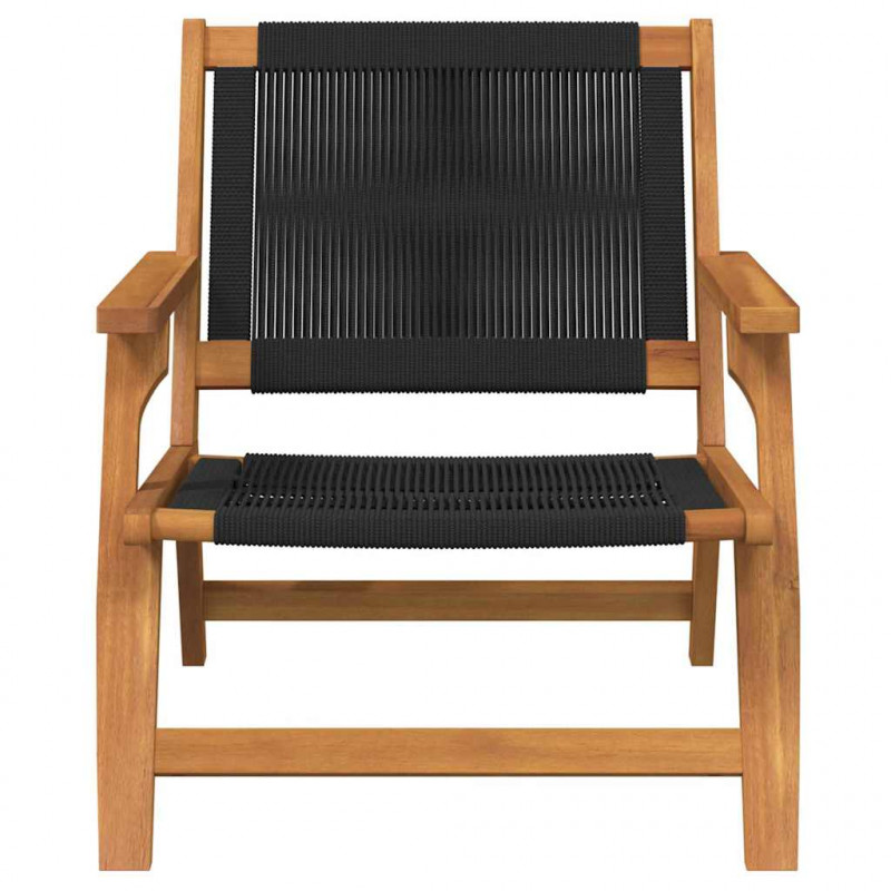 Meble ogrodowe 2 pcs Czarny 67 x 76 x 73 cm Lite Drewno Akacji