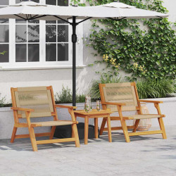 Meble ogrodowe 2 pcs Beżowy 67 x 76 x 73 cm Lite Drewno Akacji