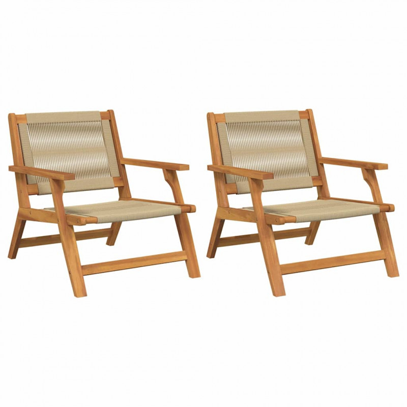 Meble ogrodowe 2 pcs Beżowy 67 x 76 x 73 cm Lite Drewno Akacji