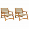 Meble ogrodowe 2 pcs Beżowy 67 x 76 x 73 cm Lite Drewno Akacji