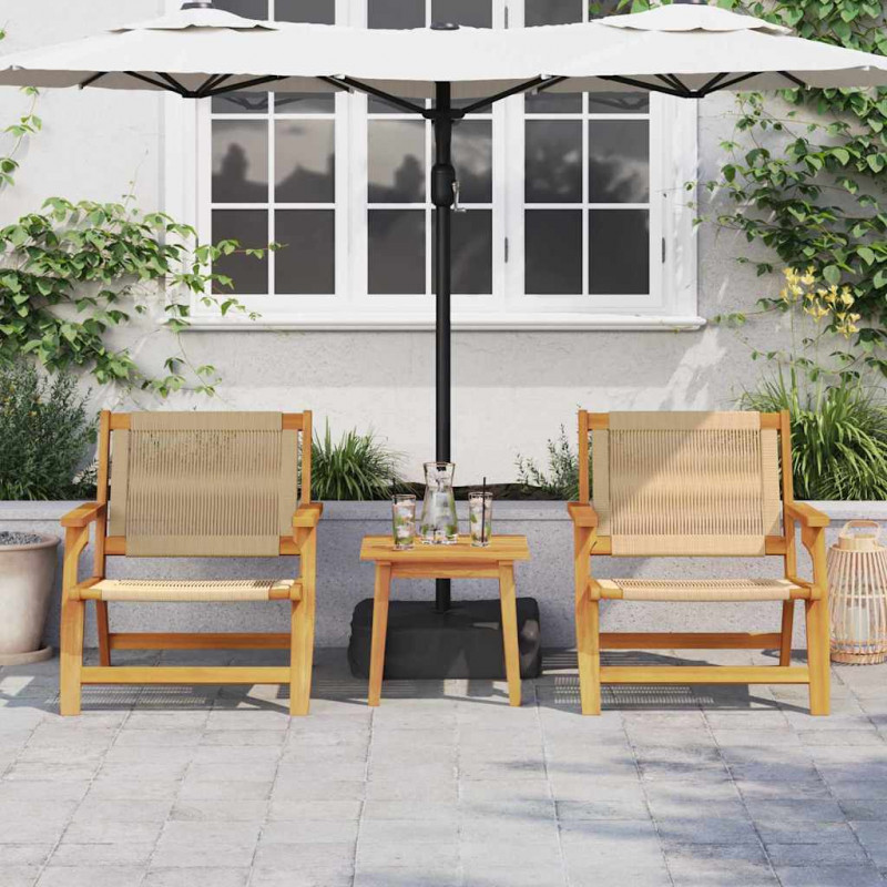 Meble ogrodowe 2 pcs Beżowy 67 x 76 x 73 cm Lite Drewno Akacji