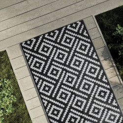 Dywan na zewnątrz, ARAKIL biało-czarny, 80x150 cm, PP