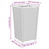 Donice ogrodowe, 2 szt., jasnoszare, 32,5x32,5x57, PP