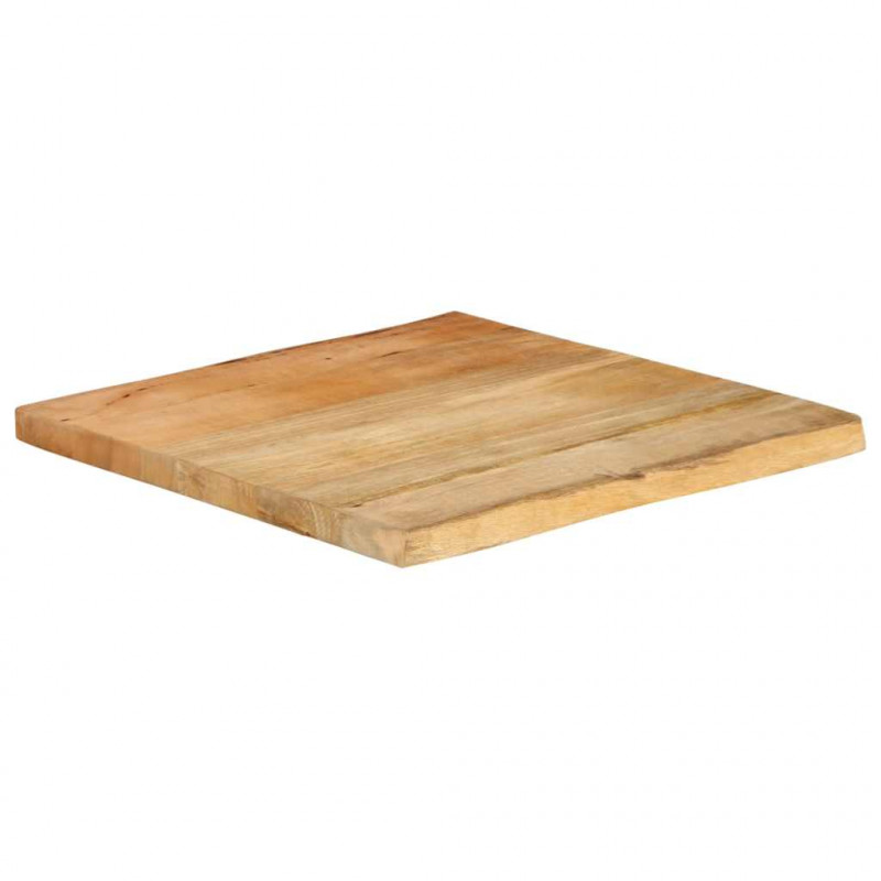 Blat stołu, 40x40x2,5 cm, naturalna krawędź, lite drewno mango