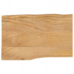 Blat stołu, 50x40x2,5 cm, naturalna krawędź, lite drewno mango