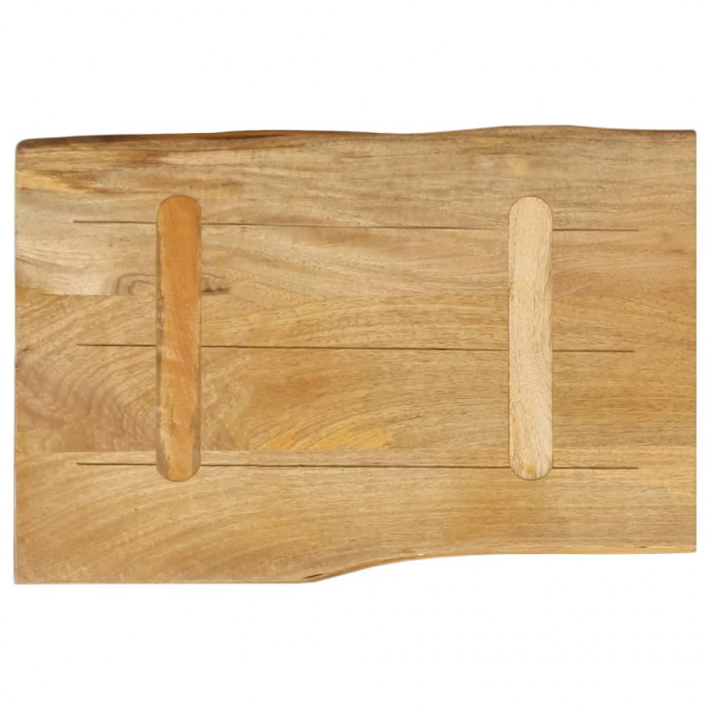 Blat stołu, 50x40x2,5 cm, naturalna krawędź, lite drewno mango