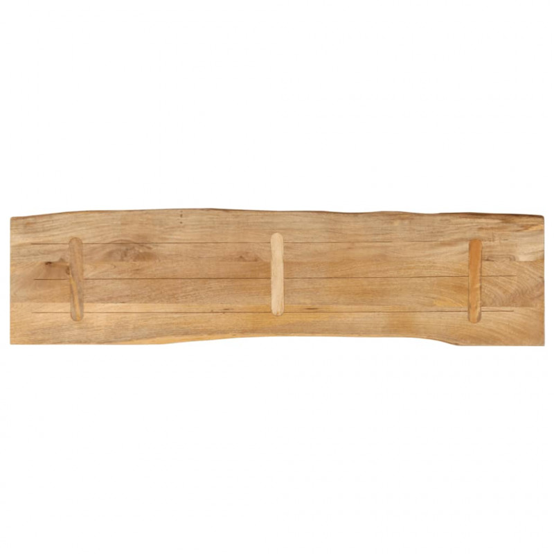 Blat stołu, 180x40x2,5 cm, naturalna krawędź, lite drewno mango