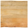 Blat stołu, 60x60x2,5 cm, naturalna krawędź, lite drewno mango