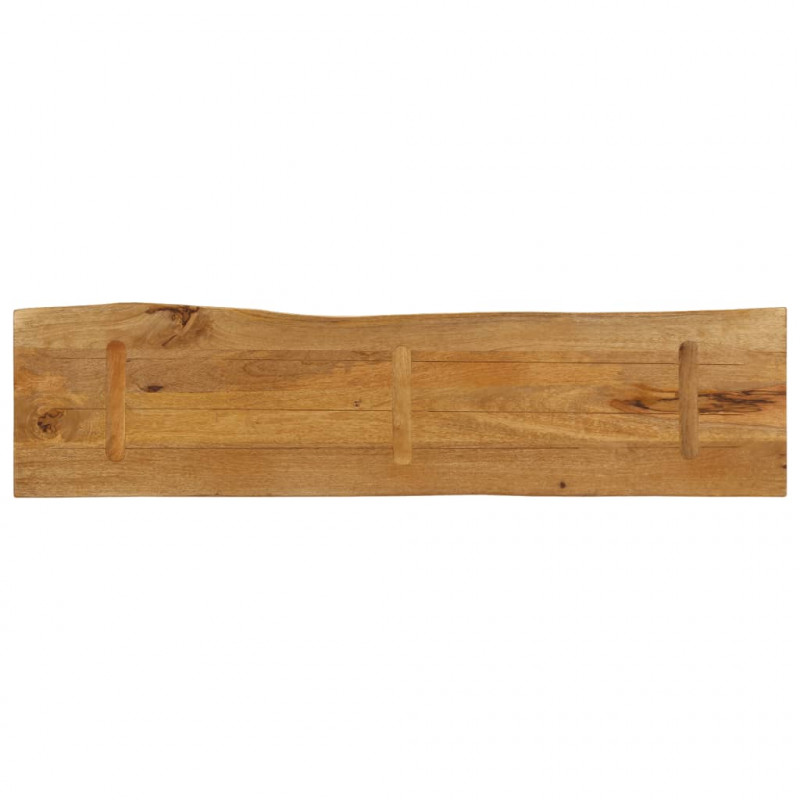 Blat stołu, 180x40x2,5 cm, naturalna krawędź, lite drewno mango