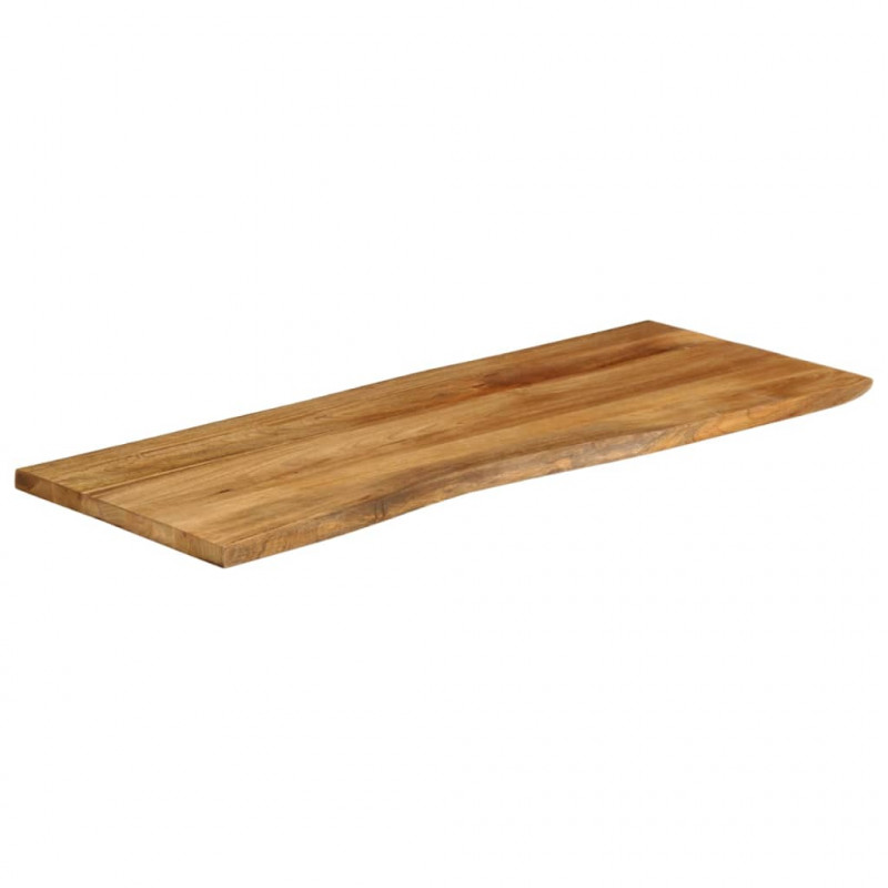 Blat stołu, 140x60x2,5 cm, naturalna krawędź, lite drewno mango
