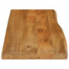 Blat stołu, 80x40x3,8 cm, naturalna krawędź, lite drewno mango