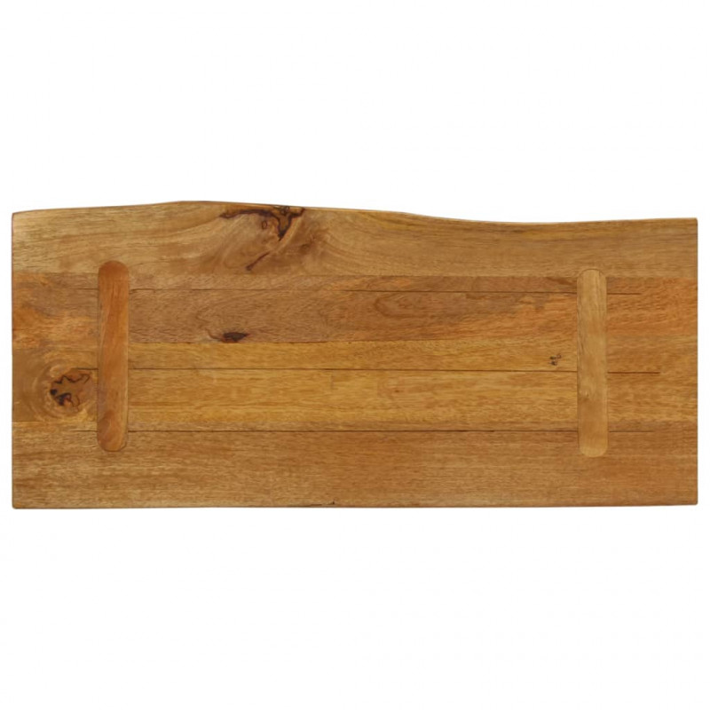 Blat stołu, 80x40x3,8 cm, naturalna krawędź, lite drewno mango
