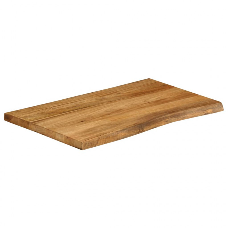 Blat stołu, 80x60x3,8 cm, naturalna krawędź, lite drewno mango