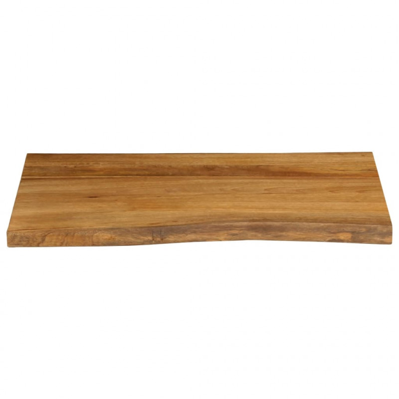 Blat stołu, 80x60x3,8 cm, naturalna krawędź, lite drewno mango