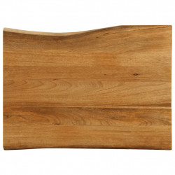 Blat stołu, 90x60x3,8 cm, naturalna krawędź, lite drewno mango