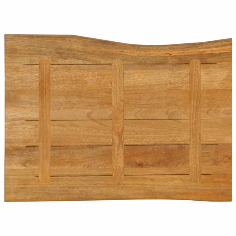 Blat stołu, 90x60x3,8 cm, naturalna krawędź, lite drewno mango