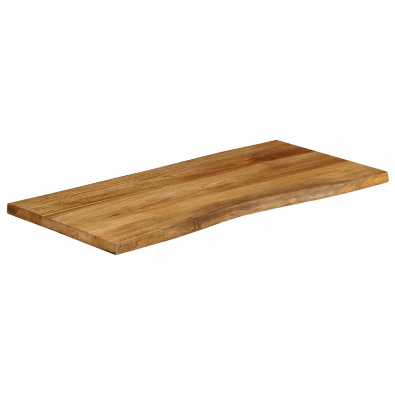 Blat stołu, 110x60x3,8 cm, naturalna krawędź, lite drewno mango