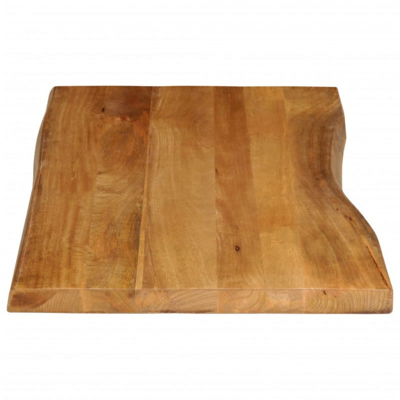 Blat stołu, 110x60x3,8 cm, naturalna krawędź, lite drewno mango