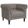 Fotel Chesterfield, kolor taupe, obity tkaniną