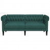 Sofa Chesterfield, dwuosobowa, ciemnozielona, obita tkaniną