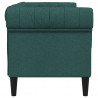 Sofa Chesterfield, dwuosobowa, ciemnozielona, obita tkaniną