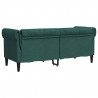 Sofa Chesterfield, dwuosobowa, ciemnozielona, obita tkaniną