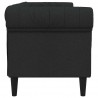 Sofa Chesterfield, trzyosobowa, czarna, obita tkaniną