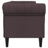 Sofa Chesterfield, trzyosobowa, ciemnobrązowa, obita tkaniną