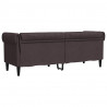 Sofa Chesterfield, trzyosobowa, ciemnobrązowa, obita tkaniną